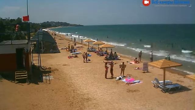 Пляж в Щёлкино, 18.07.2016 - time-lapse с камеры 1 смотреть онлайн