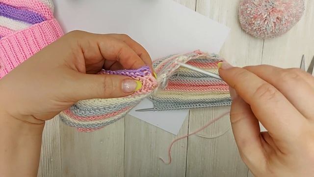 ВЕСЕННЯЯ Шапка ,,Зефирка". Шапка для девочки СПИЦАМИ.. смотреть онлайн