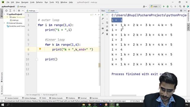 Nested Loops | Python For Loop | Python Full Course in Hindi #66 смотреть онлайн