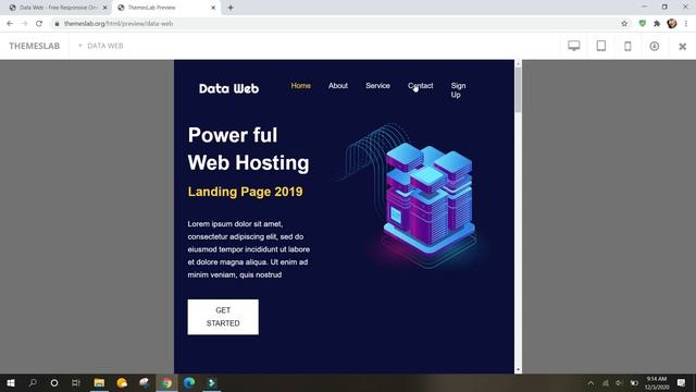 Data Web: Free Responsive One Page Bootstrap 4 HTML5 Hosting Website Template смотреть онлайн