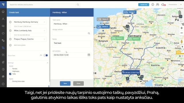 Routing and Tasking on trustTrack by Ruptela - HERE maps integration (LT) смотреть онлайн