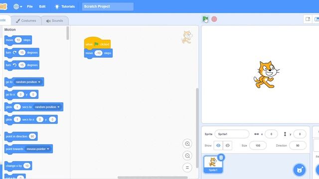 How to move a sprite up, down, left and right in scratch| Scratch tutorial смотреть онлайн