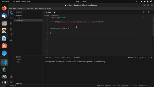 How to Create QR Code in 4 line of Python code? in Tamil/#python #qrcode #tamil #pythonprogramming смотреть онлайн