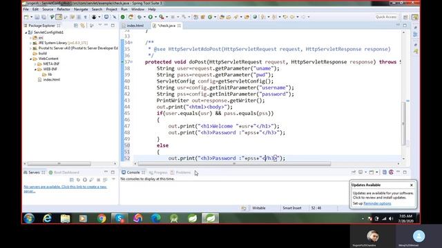 Java ServletConfig & ServletContext example смотреть онлайн