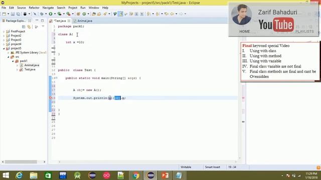 java oop in pashto #60: Final keyword смотреть онлайн