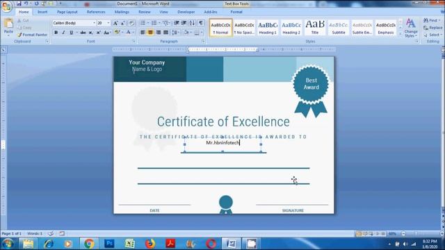 How to print on pre printed certificate using Microsoft Word - MS Word Tutorials смотреть онлайн
