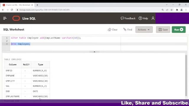 SQL: Alter table command | DESC command | Oracle смотреть онлайн