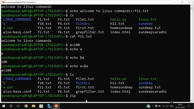 ECHO - ZIP - UNZIP - MAN COMMANDS IN LINUX / UNIX || LINUX COMMANDS || UNIX COMMANDS смотреть онлайн