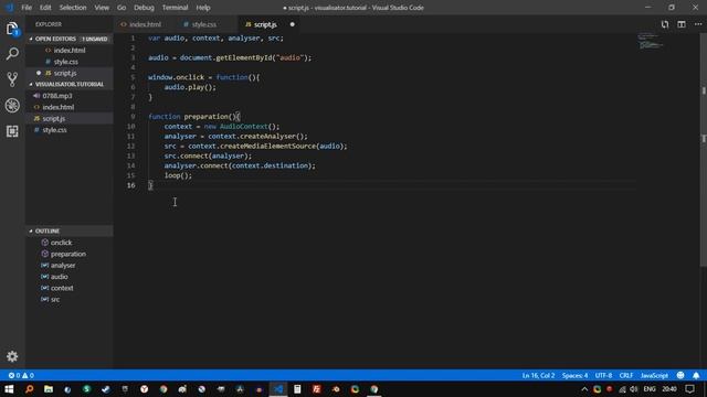 JavaScript | Аудио визуализация + исходники смотреть онлайн