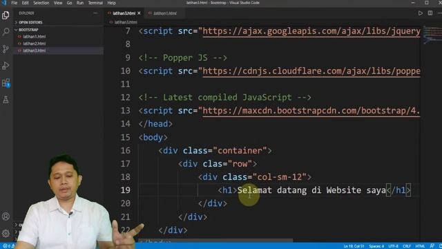 #2.2 Belajar menggunakan Bootstrap 4 | Membuat layout dengan header, footer dan content polos смотреть онлайн