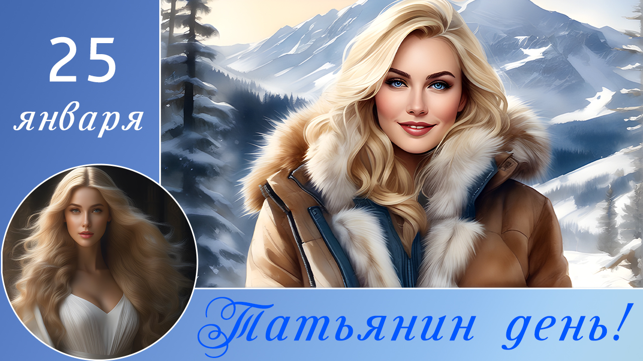 25 января ТАТЬЯНИН ДЕНЬ. Очень красивое поздравление с Татьяниным днем. С днём Ангела Татьяна. смотреть онлайн