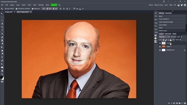 How To FACE SWAP EASILY For FREE Using Photopea!