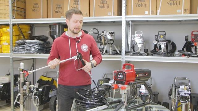 Как сбросить давление на окрасочном аппарате #Yokiji 120 смотреть онлайн