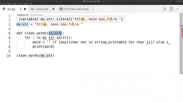 How to use string.printable with Python
