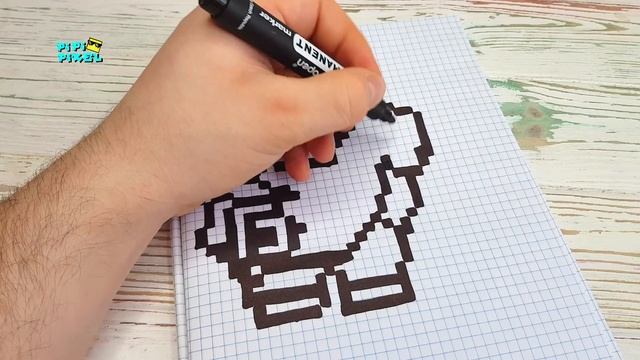 ПЭМ  из ИГРЫ BRAWL STARS РИСУНКИ ПО КЛЕТОЧКАМ -PIXEL ART