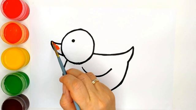 Как нарисовать утку и утёнка / Рисунки и раскраски малышам / Мультик раскраска для детей смотреть онлайн