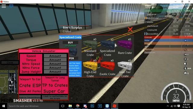 [WORKING]?ROBLOX HACK!? | VEHICLE SIMULATOR| ? CRATE TP, ESP, SUPER CAR, SPEED ? [FREE] [Sep 30] смотреть онлайн