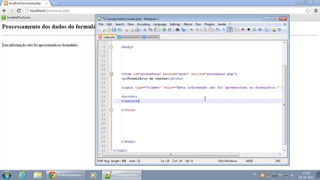 017 Processar dados do formulário Hidden e TextArea смотреть онлайн