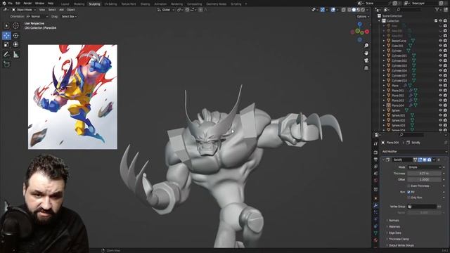 Sculpting Wolverine In Blender - PART 2 (EN)