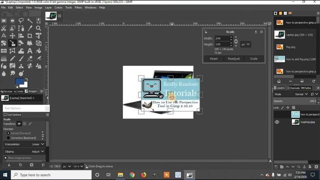 How to use the Perspective Tool in Gimp 2.10.10 смотреть онлайн