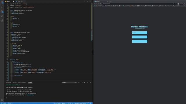 React useState Practice for Beginners - Create a live form with React using Styled Components. смотреть онлайн