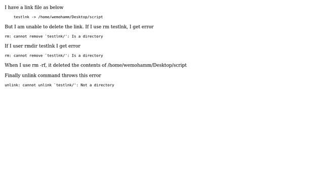 Unable to unlink a file linux смотреть онлайн