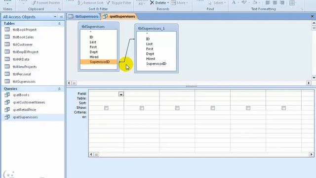 Microsoft Access 2010 Queries: Self Join смотреть онлайн