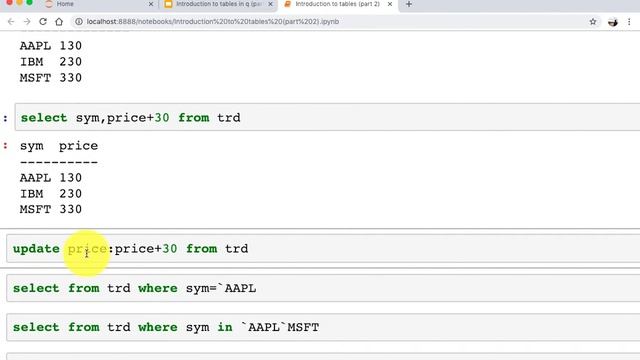 Introduction to tables in q (part 2) / q-sql basics смотреть онлайн
