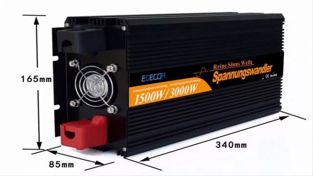 EDECOA 12V 220V Pure Sine Wave Power Inverter 1500w 3000w