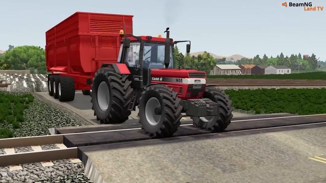 Cars and Trucks Crossing Train Tracks - Car vs Speed Bumps vs Rails - BeamNG.Drive смотреть онлайн