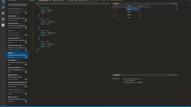 VS Code Extensions: mssql and vscode-database смотреть онлайн