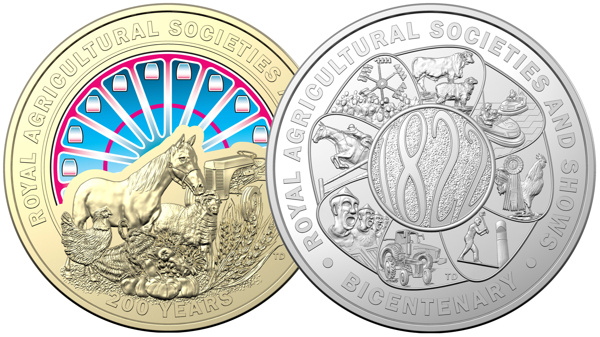 1 и 5 долларов Австралии 200 лет королевских сельских обществ. смотреть онлайн