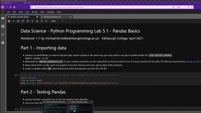 Pandas Jupyterlab Tutorial - Python 3 Pandas Jupyter Notebooks Jupyter Lab CSVs смотреть онлайн