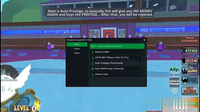 Roblox Faction Defense Tycoon Script - INF Cash, Auto Prestige & MORE! смотреть онлайн