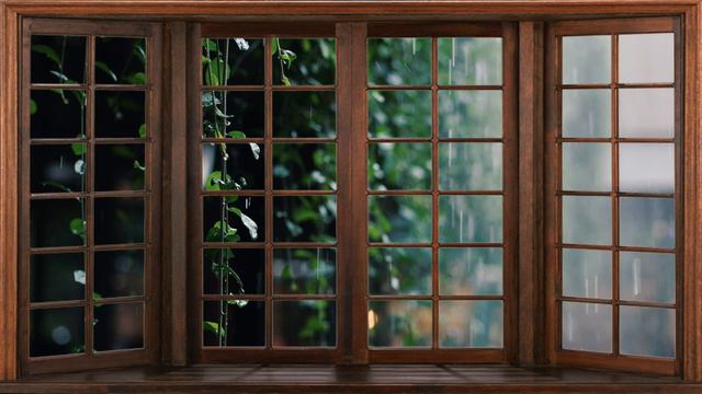 Window Screen Rain - Crackling fire and misty atmosphere for study, sleep, relax. смотреть онлайн