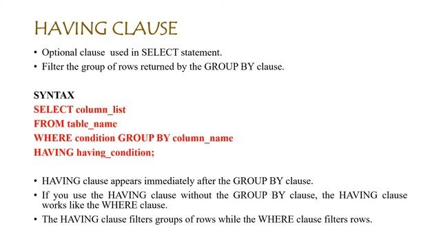Group By Clause in Oracle смотреть онлайн