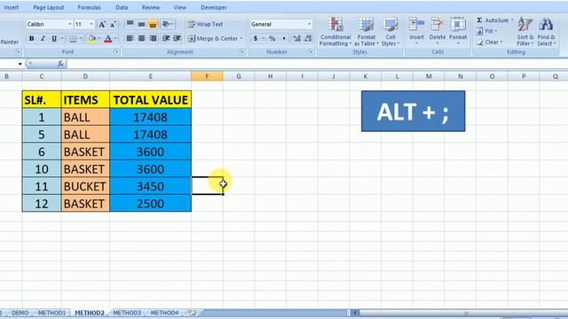How to Select Only the Visible Cells in Excel, Methods to select, copy & Paste only Visible Cells , смотреть онлайн