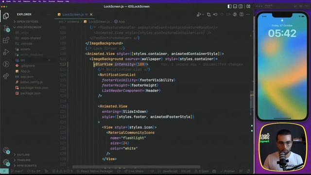 Create Gesture Based BLUR effects in React Native смотреть онлайн