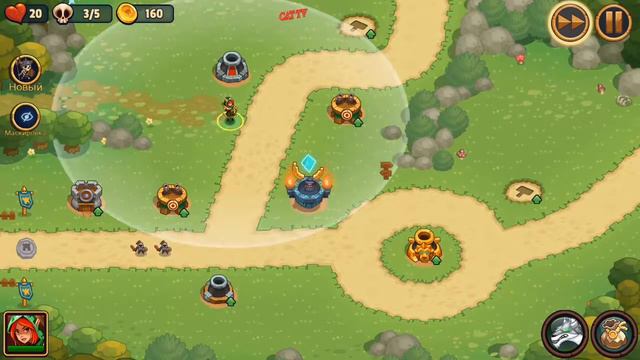 Realm Defense: Hero Legends TD 1 мир 4 уровень кампания 3 звезды смотреть онлайн