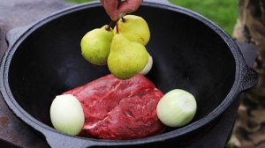 Пулькоги или говядина по-корейски в казане на костре