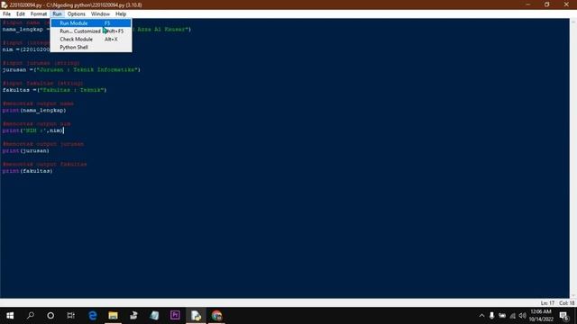 Hasil Run dari Program Python Input Data Mahasiswa смотреть онлайн