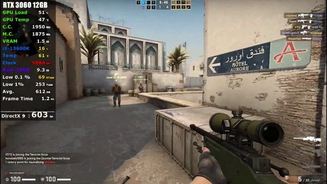 CS:GO : RTX 3060 12GB + i5 13600K смотреть онлайн
