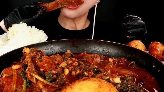 감자탕 먹방(황금레시피)우거지 듬뿍 뼈해장국을 집에서 만들기♥back Bone Stew Korean Mukbang Eating Show カムジャタン