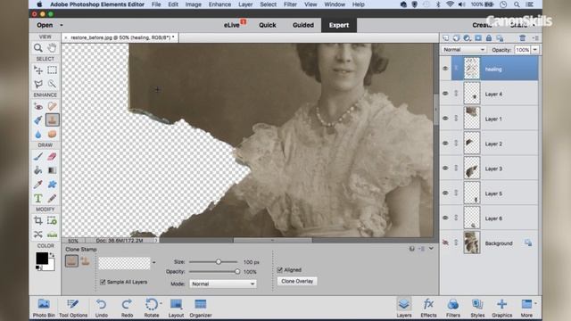 How to restore old photographs in Photoshop Elements смотреть онлайн
