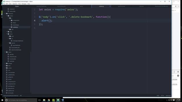 Laravel PHP Framework Tutorial - Full Course for Beginners | Deleting Bookmarks With Ajax - 07 смотреть онлайн