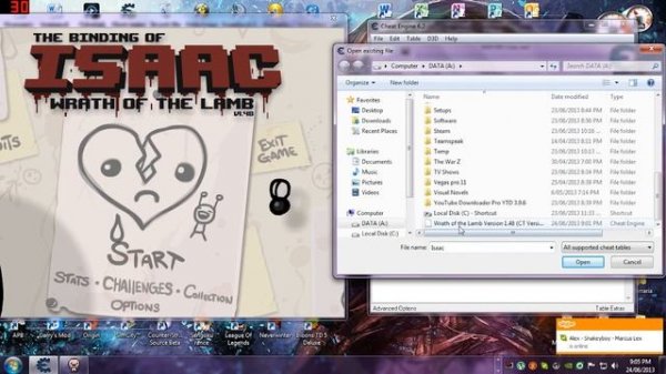 How to use Cheat Engine for The Binding Of Isaac Wrath Of The Lamb v1.48