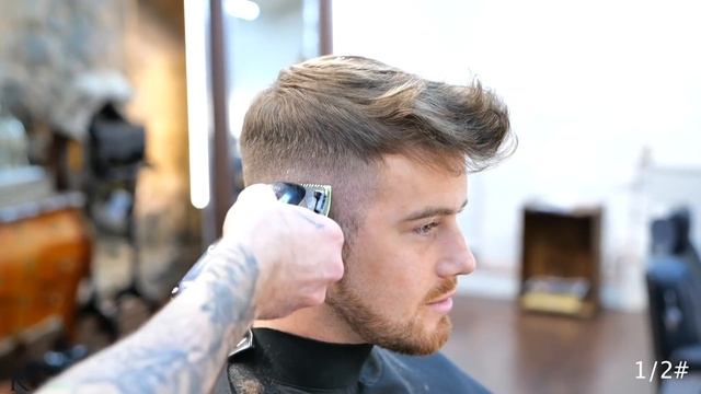 STEP BY STEP. Mid fade - Textured Quiff hairstyle. Haircutting tips & Tricks. смотреть онлайн