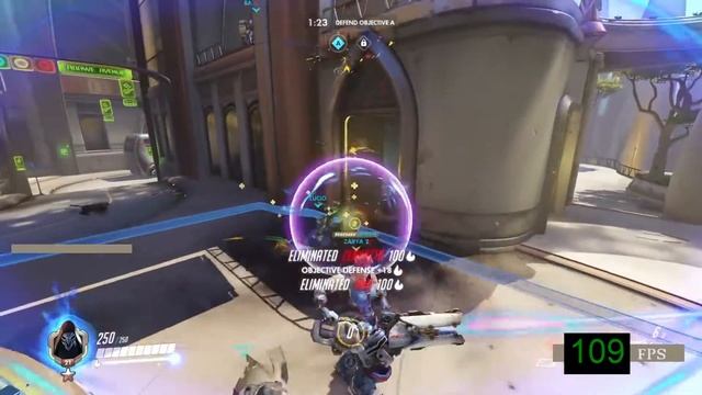 GeForce GTX 1060 -- Intel Core i3-6300 -- Overwatch FPS Test смотреть онлайн