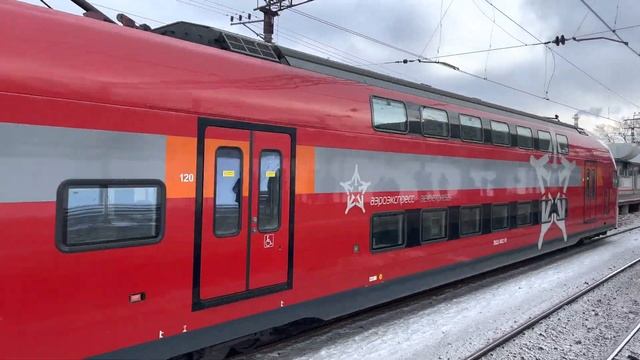 Электропоезд ЭШ2 002. Аэроэкспресс. Платформа Нагатинская. 18.02.2023. смотреть онлайн
